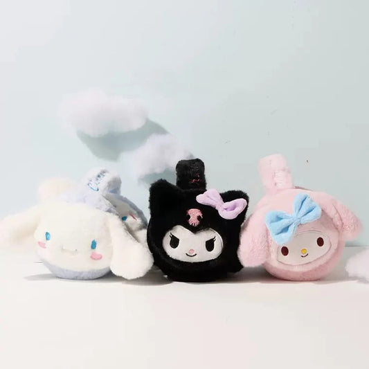 Sanrio My Melody Kuromi Cinnamoroll Fluffy Earmuffs Headband and Hair Winter Accessory Outfits KawaiiGiftLand