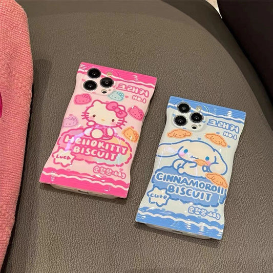 Japanese Cartoon KT CN Biscuit Snack Packing iPhone Case XS XR X 11 12 13 14 Pro Promax KawaiiGiftLand