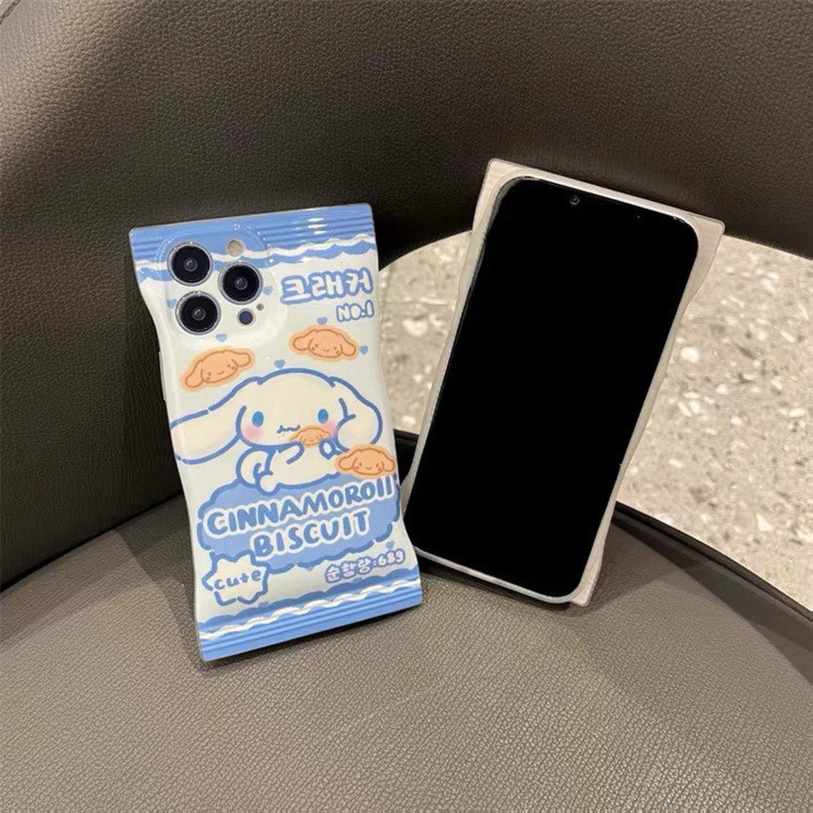 Japanese Cartoon KT CN Biscuit Snack Packing iPhone Case XS XR X 11 12 13 14 Pro Promax KawaiiGiftLand