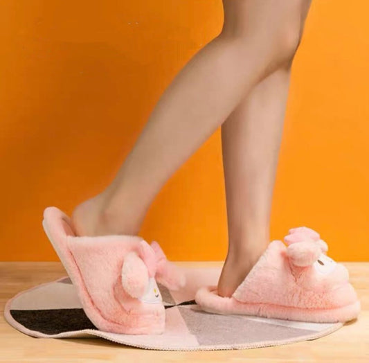 Sanrio Kuromi Purple Fluffy Big Head Fur Winter Slippers KawaiiGiftLand