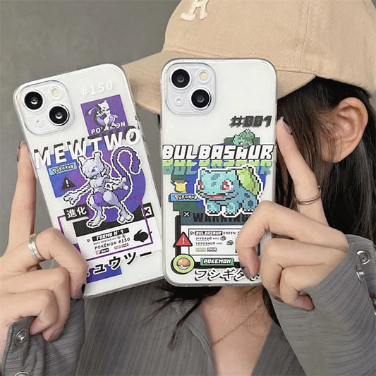 Pokémon Clean Pikachu Charmander Bulbasaur Gengar Mewtwo iPhone Case 6 7 8 PLUS SE2 XS XR X 11 12 13 14 15 16 Pro Promax 12mini 13mini KawaiiGiftLand