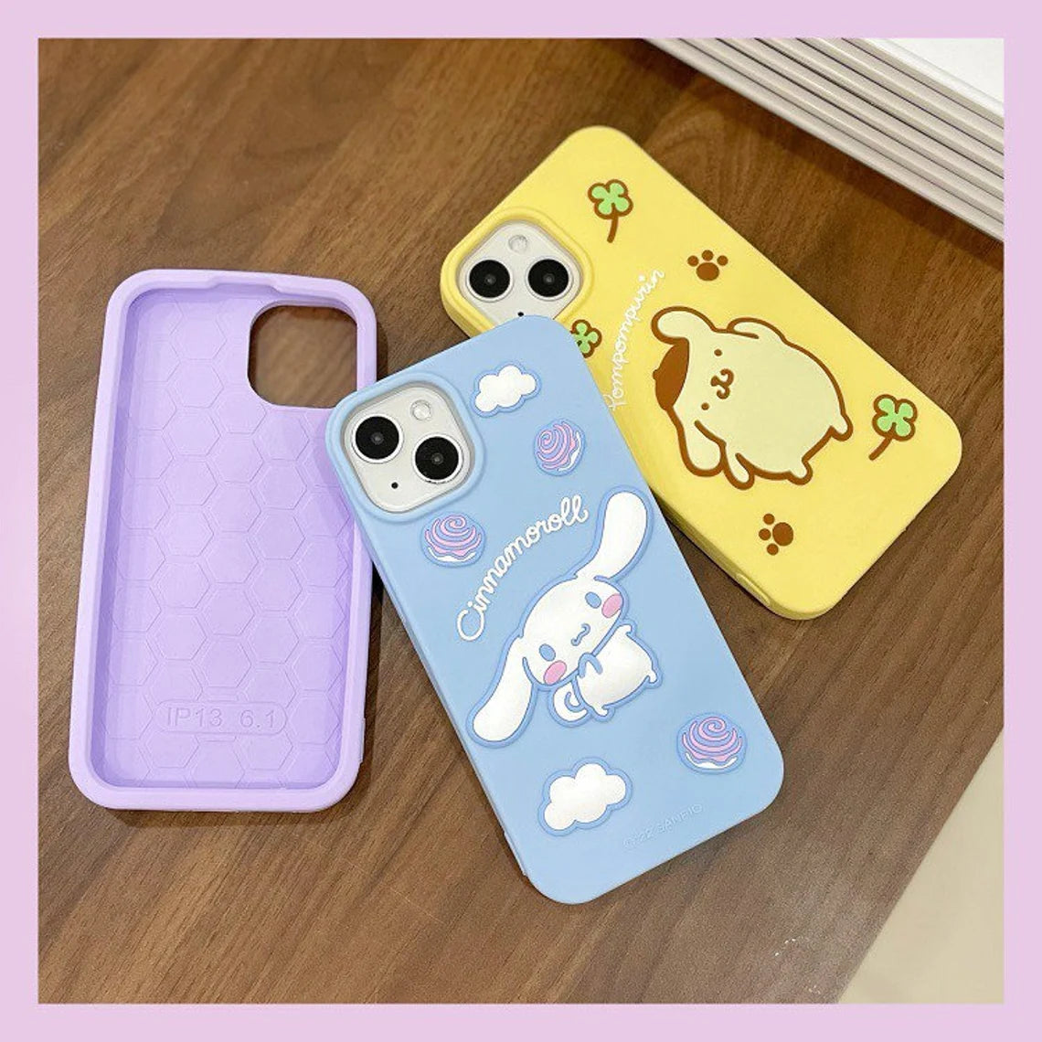 Sanrio Hello Kitty My Melody Kuromi Cinnamoroll Pompompurin Soft Silicone iPhone Case iPhone 11 12 13 14 15 Pro Promax KawaiiGiftLand