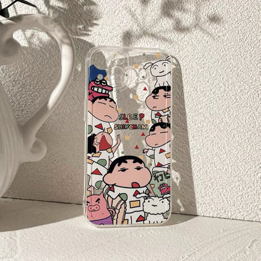 Japanese Cartoon Pajamas Sleepy Crayon Boy iPhone Case 6 7 8 PLUS SE2 XS XR X 11 12 13 14 15 16 Pro Promax 12mini 13mini KawaiiGiftLand