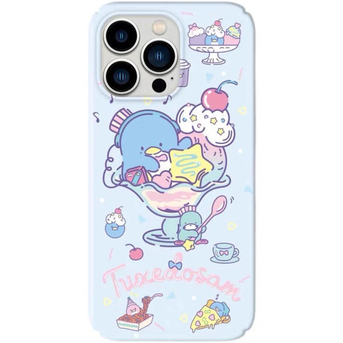 Japanese Cartoon Tuxedosam TX Ice Cream iPhone Case PLUS XS XR X 11 12 13 14 15 Pro Promax KawaiiGiftLand