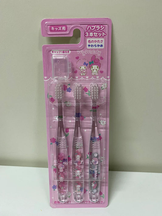 Set of 3 Sanrio Crystal Toothbrushes My Melody Cinnamoroll Boyband Kerokerokeroppi Pompompurin Bad Badtz Maru KawaiiGiftLand