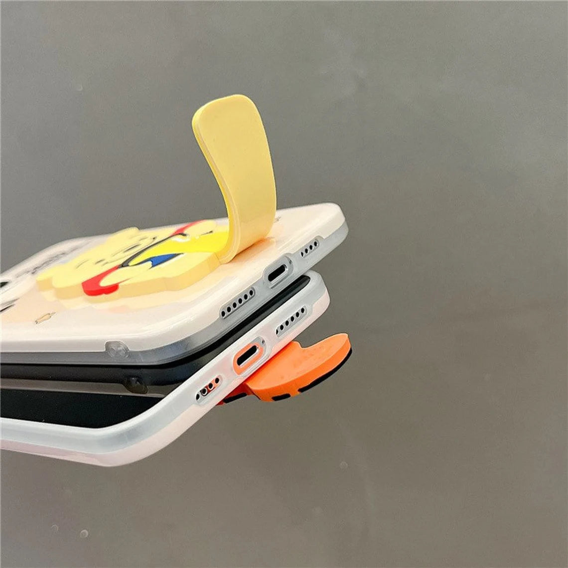 Cute Honey Bear Winnie & Tiger with Stand Soft iPhone Case XS XR X 11 12 13 14 Pro Promax KawaiiGiftLand