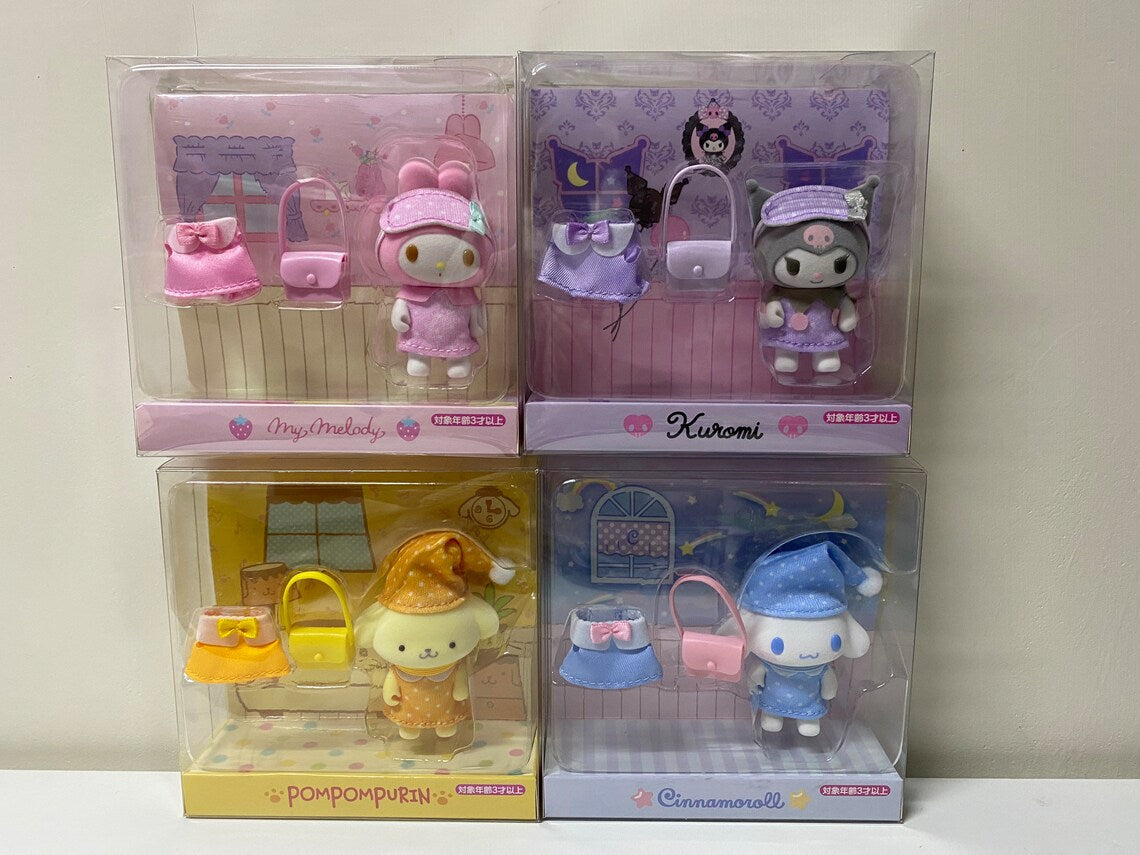 Japan Sanrio Kuromi Little Pajamas Mini Doll Toy Collections KawaiiGiftLand
