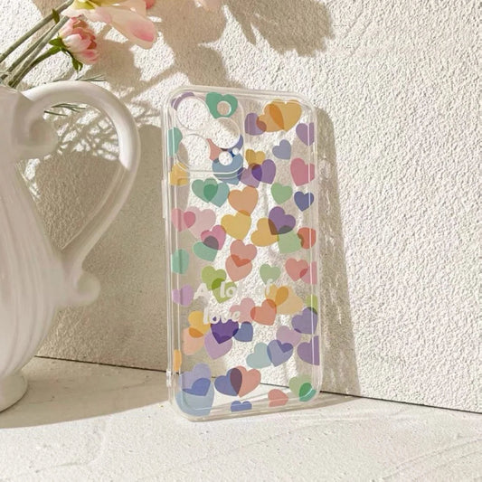A Lot Of Love Colorful Hearts iPhone Case 6 7 8 PLUS SE2 XS XR X 11 12 13 14 15 Pro Promax 12mini 13mini KawaiiGiftLand