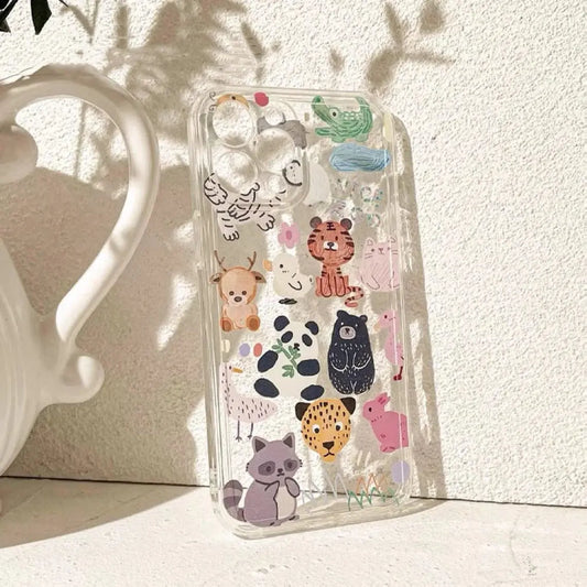 Full Animals Panda Japan Mori Style iPhone Case 6 7 8 PLUS SE2 XS XR X 11 12 13 14 15 Pro Promax 12mini 13mini