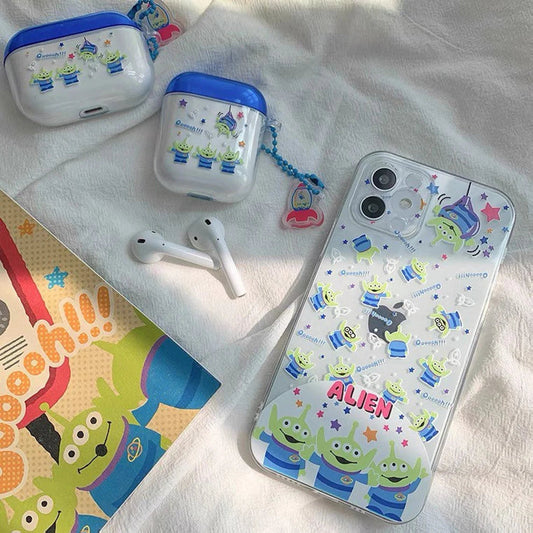 Cute Green Three Eyes Alien Machine iPhone Case 7 8 PLUS SE2 XS XR X 11 12 13 14 15 Pro Promax 12mini 13mini KawaiiGiftLand
