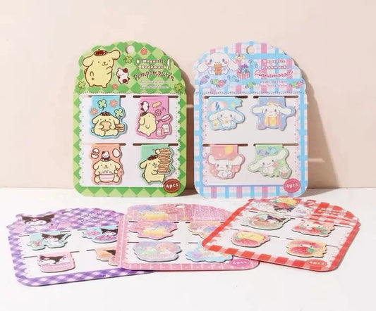 Sanrio Hello Kitty My Melody Kuromi Cinnamoroll Pompompurin Little Twin Stars Magnetic Book Clip Bookmark Set