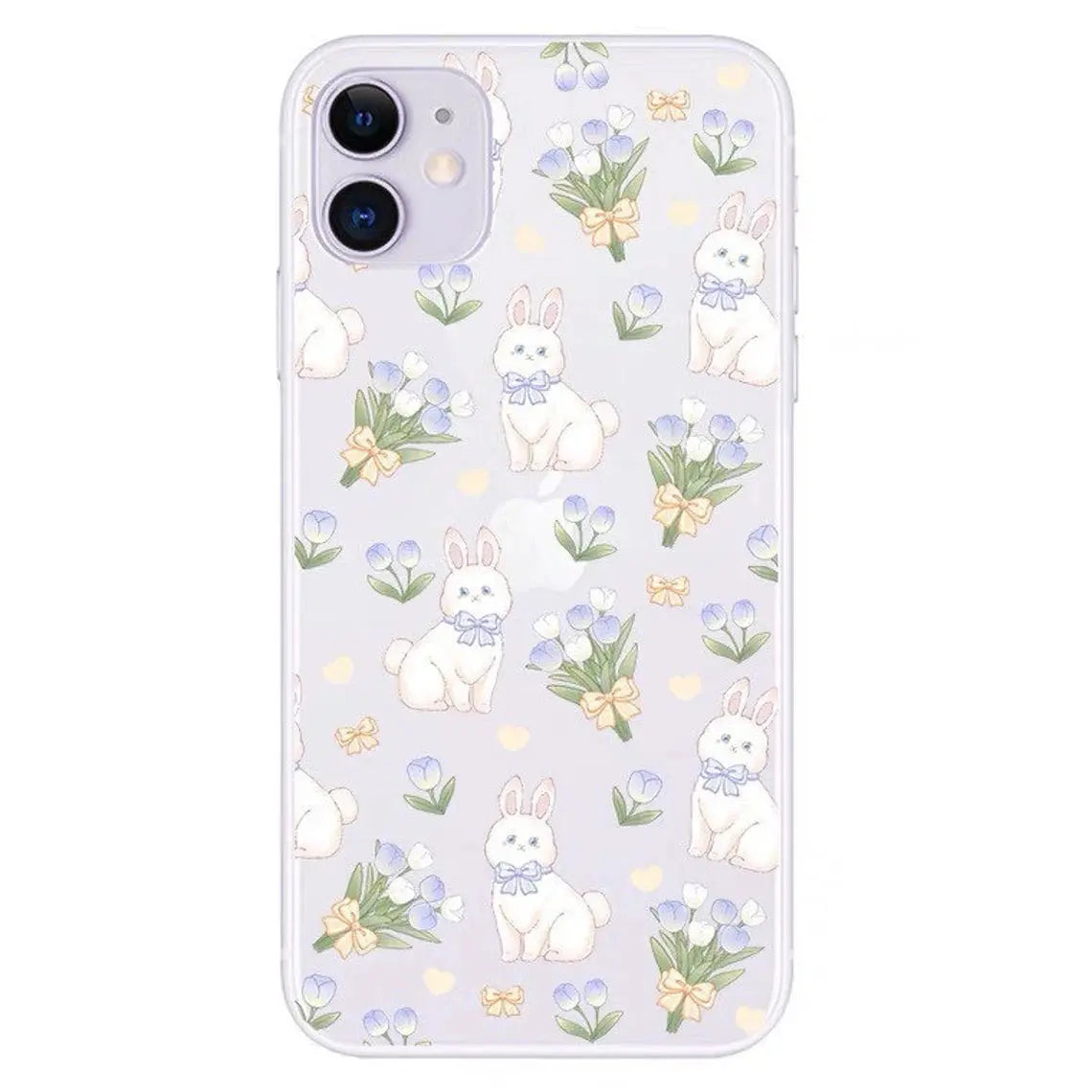 Rabbit Bunny with Tulip iPhone Case 6 7 8 PLUS SE2 XS XR X 11 12 13 14 15 Pro Promax 12mini 13mini