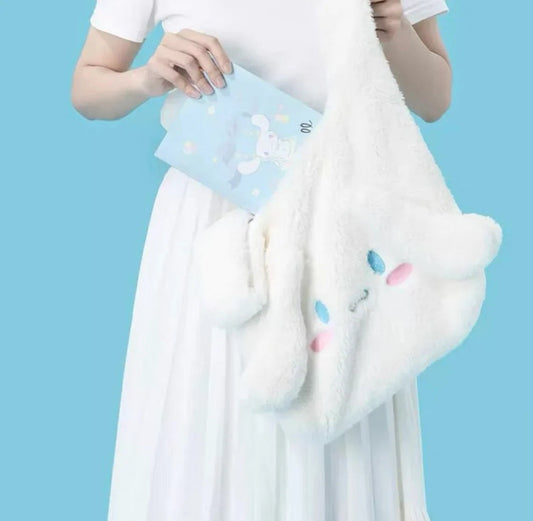 Sanrio My Melody Cinnamoroll Pompompurin Fluffy Handbag Tote Bag KawaiiGiftLand