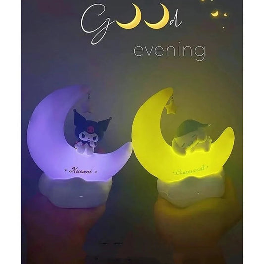 Sanrio Cinnamoroll sits on Moon Night Yellow Light with USB Recharge KawaiiGiftLand