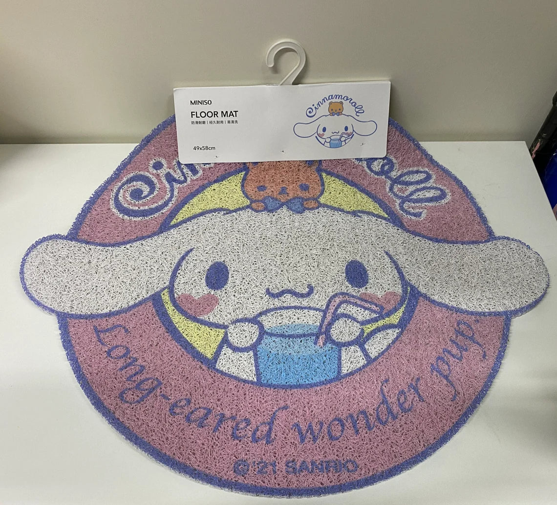 Sanrio Cinnamoroll with Logo Floor Mat KawaiiGiftLand