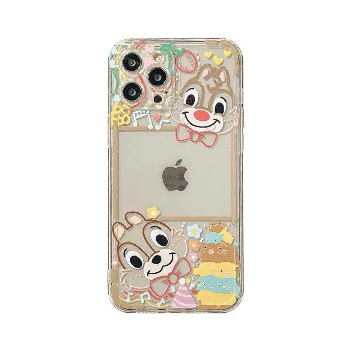Cute Squirrel Clip Dale Colourful Line iPhone Case 6 7 8 PLUS SE2 XS XR X 11 12 13 14 15 16 Pro Promax 12mini 13mini KawaiiGiftLand