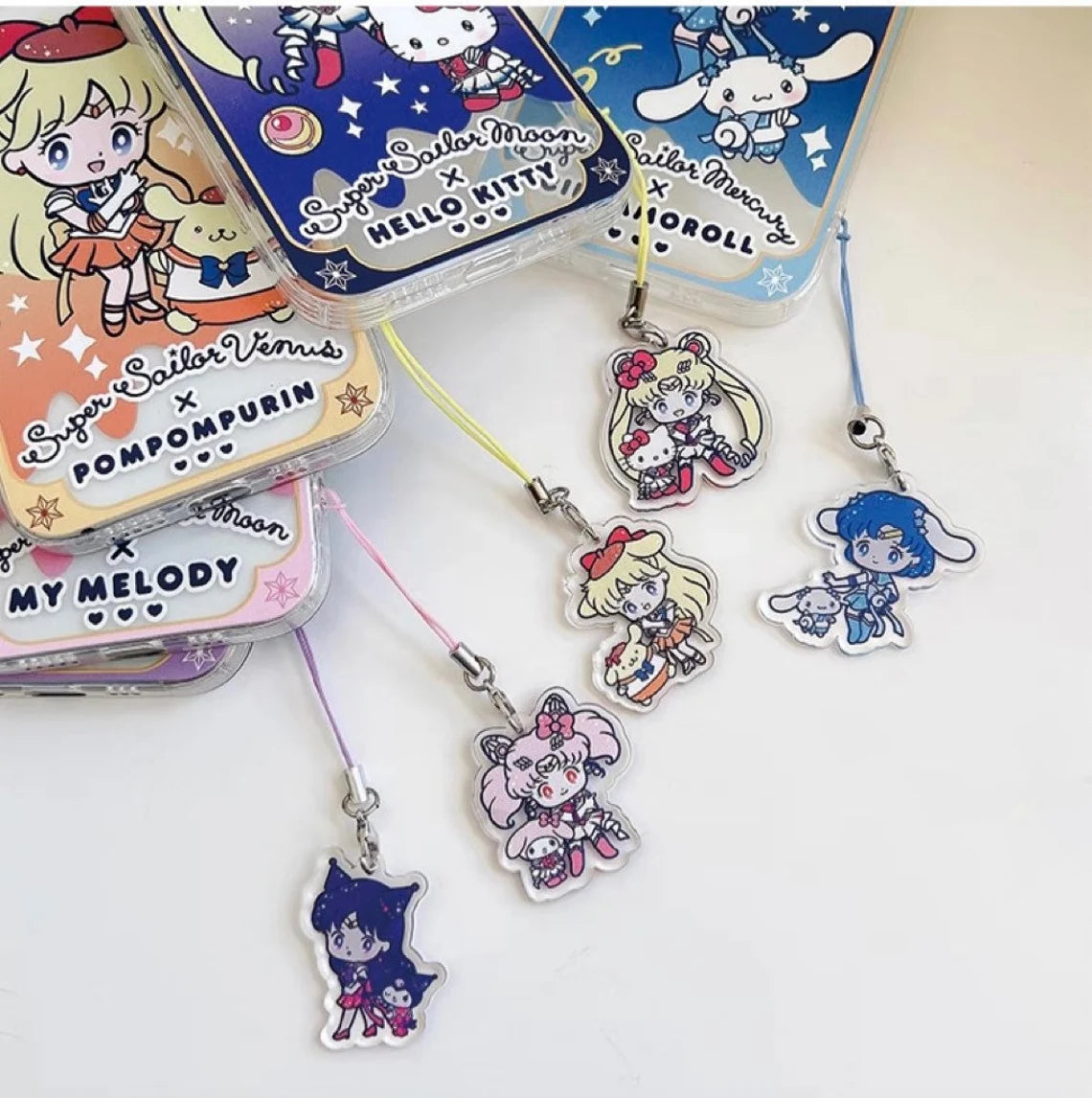 Clean Japanese Cartoon Sailor Moon iPhone Strap KT MM KU CN PN iPhone Case 6 7 8 PLUS SE2 XS XR X 11 12 13 14 15 16 Pro Promax 12mini 13mini KawaiiGiftLand