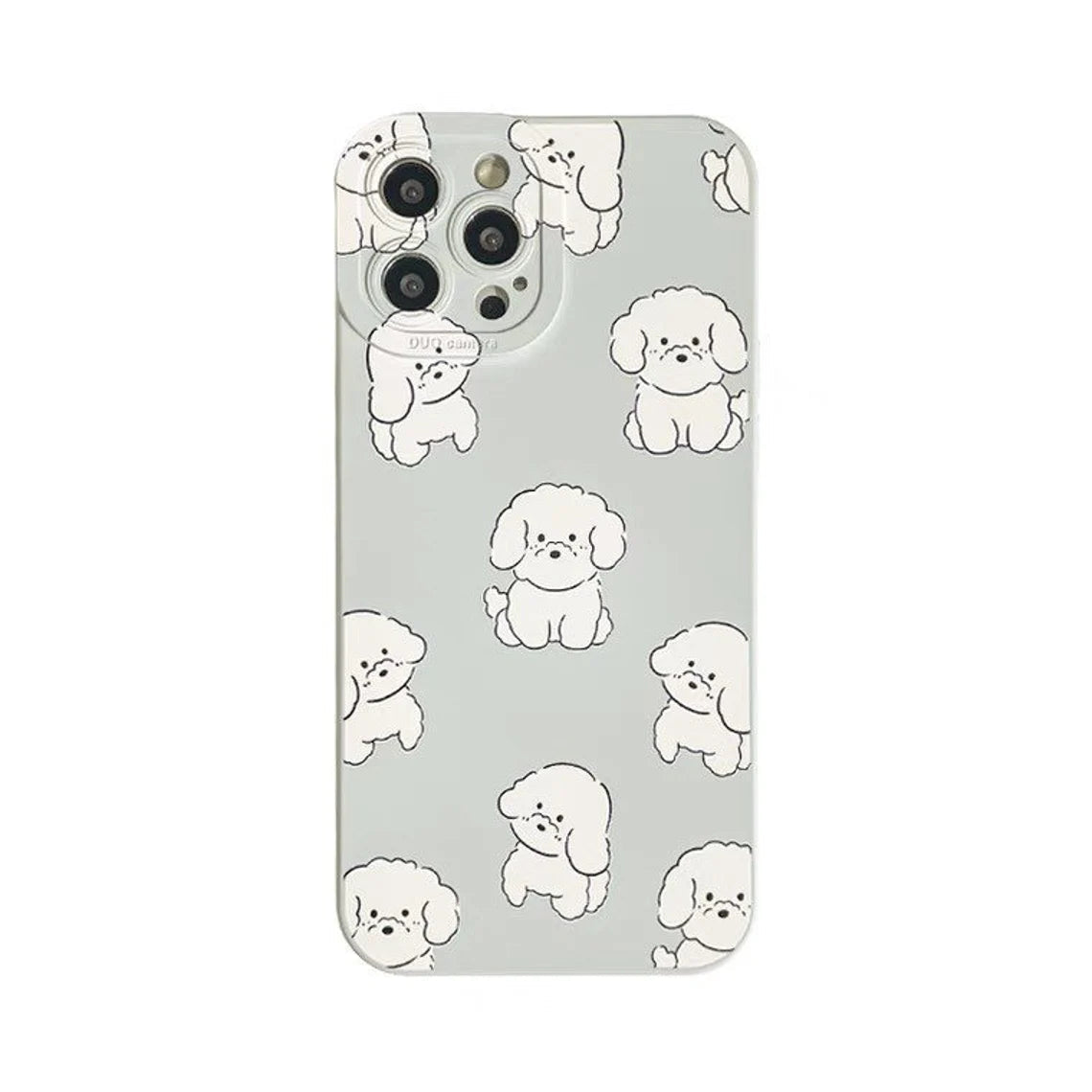 White Poodle Dog Apple Green iPhone Case 6 7 8 PLUS SE2 XS XR X 11 12 13 14 15 Pro Promax 12mini 13mini KawaiiGiftLand