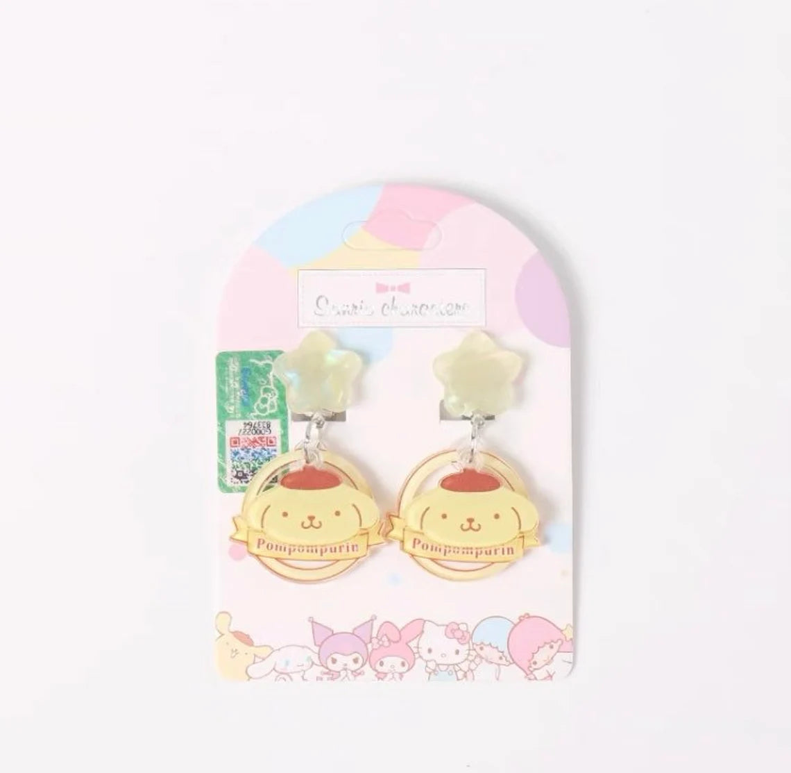 Sanrio Clip on earrings Stars My Melody Cinnamoroll Hello Kitty Kuromi Pompompurin KawaiiGiftLand
