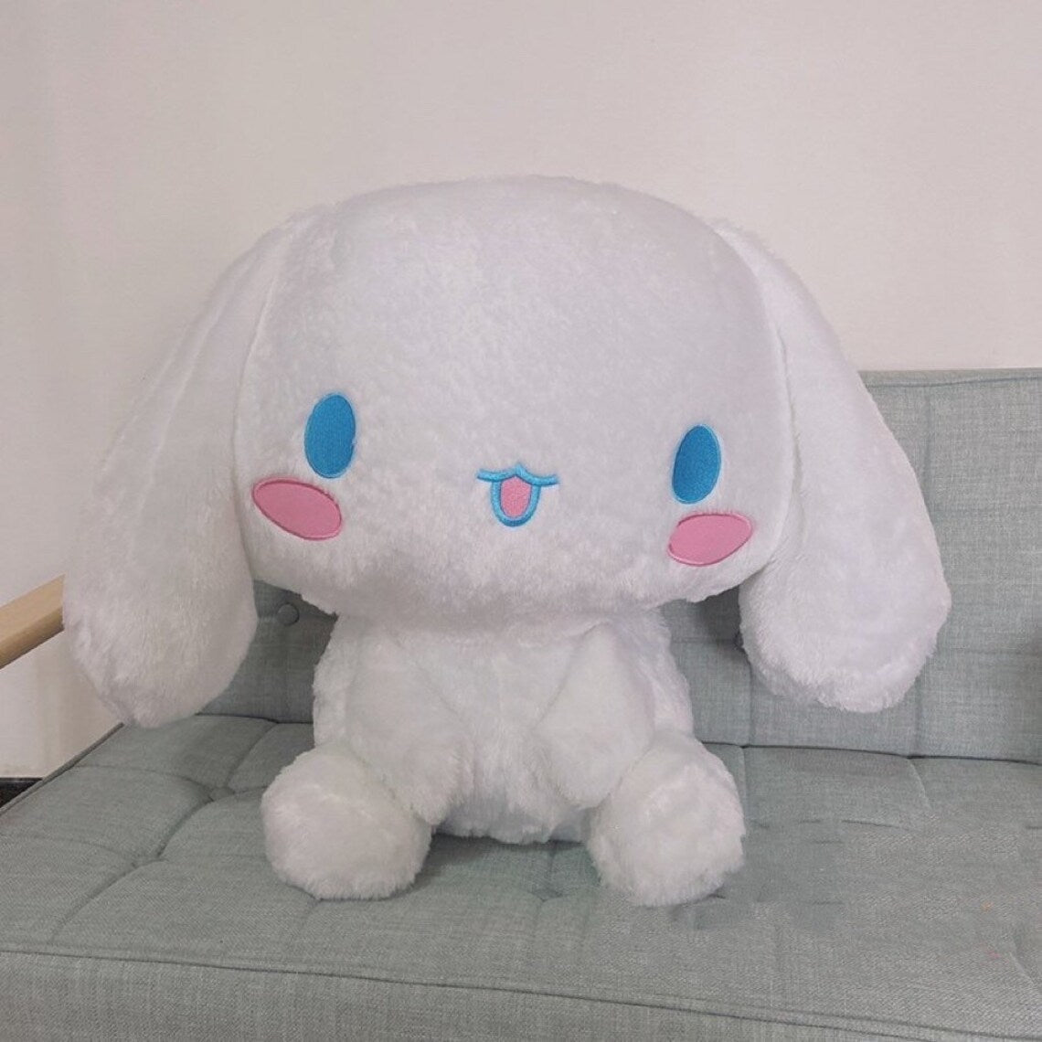 Sanrio 50cm Giant Cinnamoroll Plush Doll Smile and Laugh face Japan KawaiiGiftLand