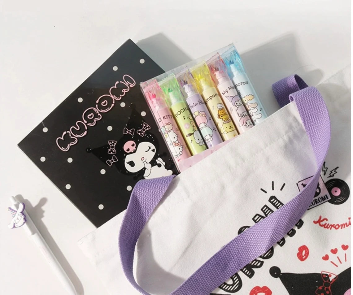 Sanrio Kuromi Tote Bag with Zipper KawaiiGiftLand