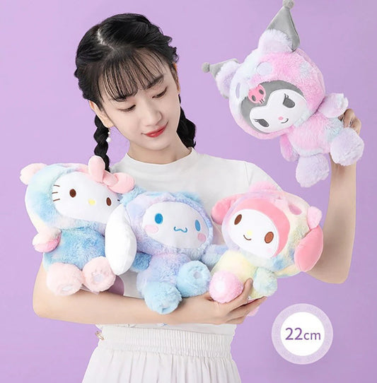 Sanrio Rainbow Panda | Hello Kitty Melody Kuromi Cinnamoroll - 22cm Plush Doll KawaiiGiftLand