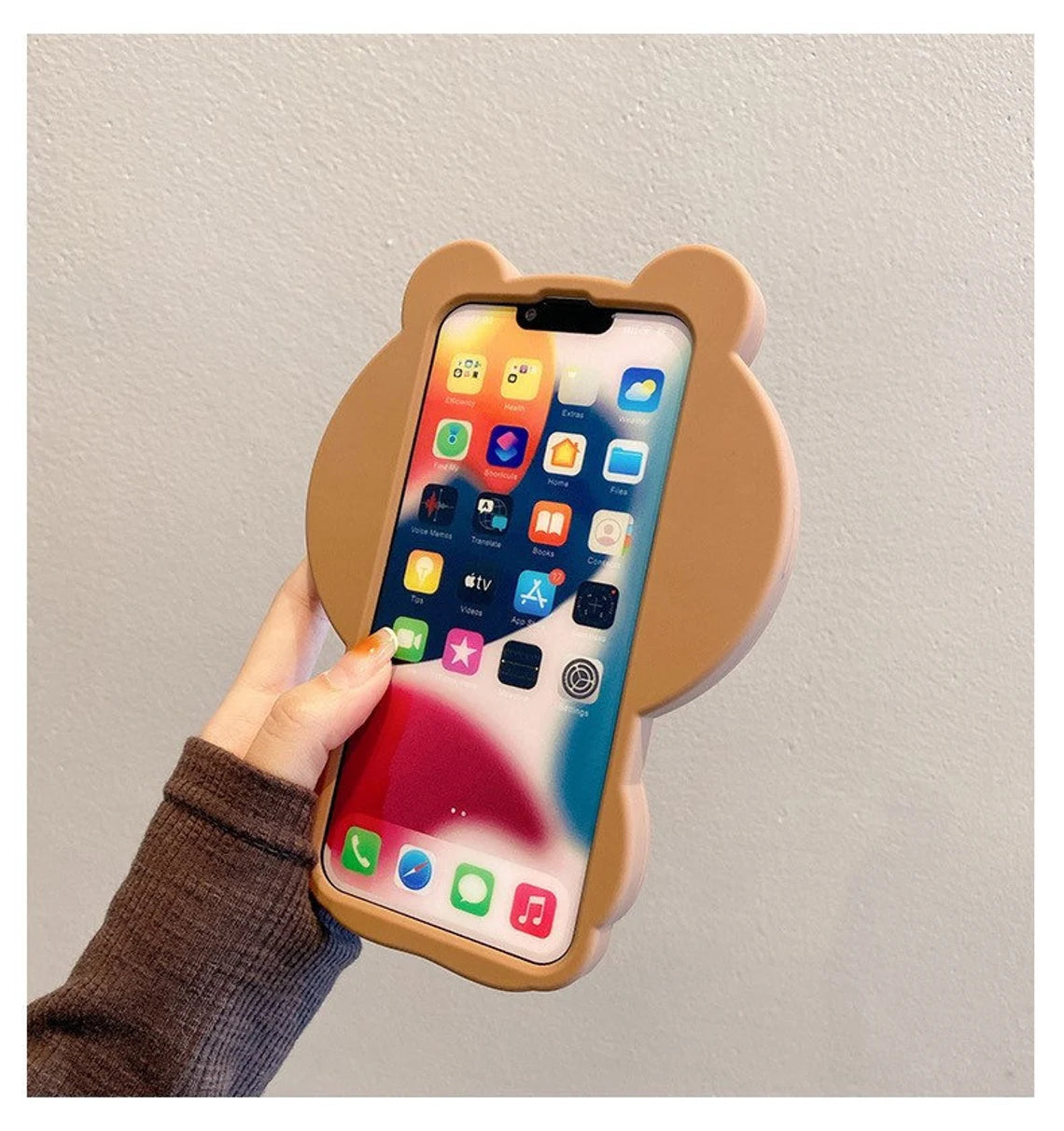 Line friends Silicone Phone Case | Big Brown Bear iPhone Case - iPhone XS XR X 11 12 13 14 Pro Promax KawaiiGiftLand