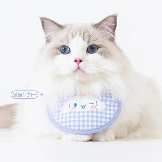 Pet Bib for Cat and Small Dog Hello Kitty My Melody Kuromi Cinnamoroll Pompompurin Pochacco Accessory Embroidery Collar KawaiiGiftLand