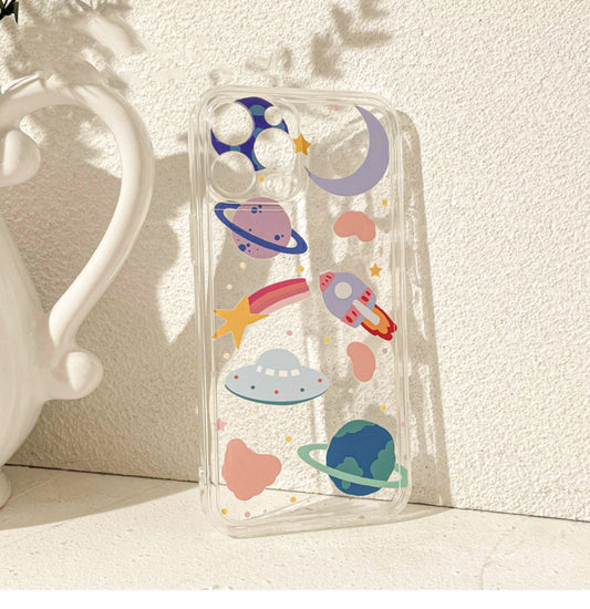 Space Travel UFO Rocket iPhone Case 6 7 8 PLUS SE2 XS XR X 11 12 13 14 15 Pro Promax 12mini 13mini KawaiiGiftLand