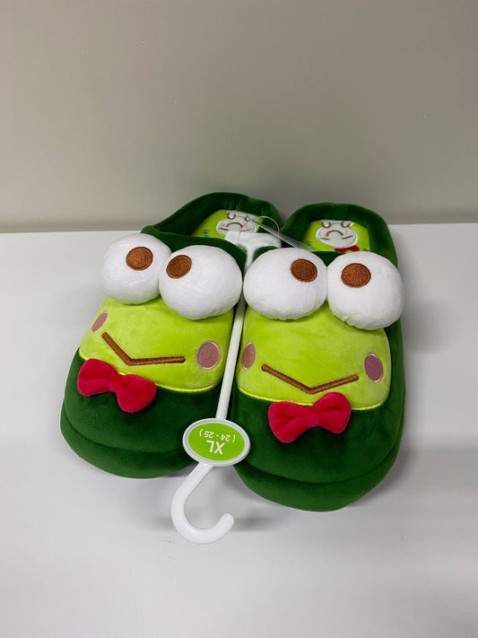 Sanrio KeroKeroKeroppi Green Soft Big Head Slippers KawaiiGiftLand
