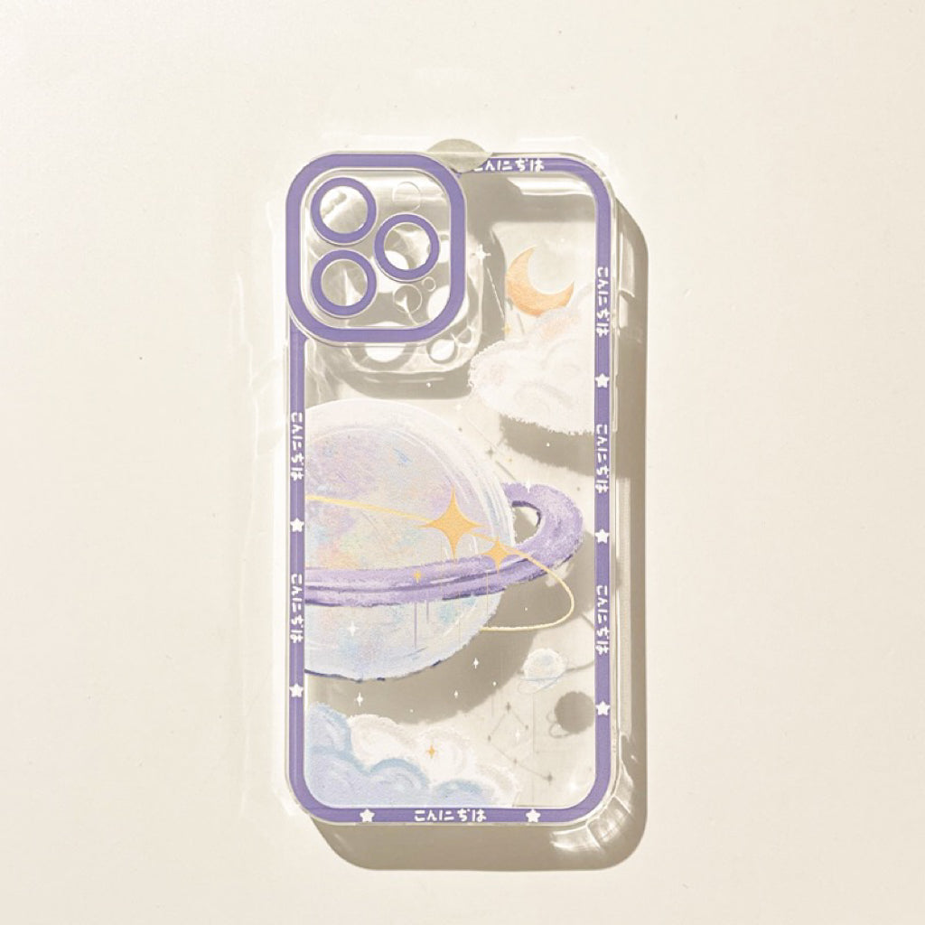 Pastel Purple Dream Planet Saturn iPhone Case 6 7 8 PLUS SE2 XS XR X 11 12 13 14 15 Pro Promax 12mini 13mini KawaiiGiftLand