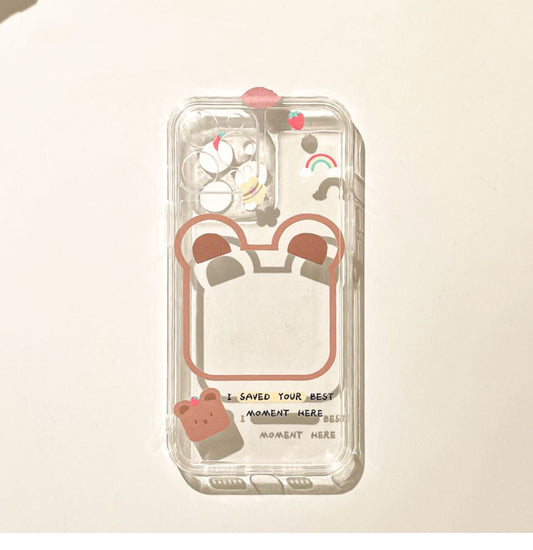 Bear Shape for Photo Korea Street Style iPhone Case 6 7 8 PLUS SE2 XS XR X 11 12 13 14 15 Pro Promax 12mini 13mini KawaiiGiftLand