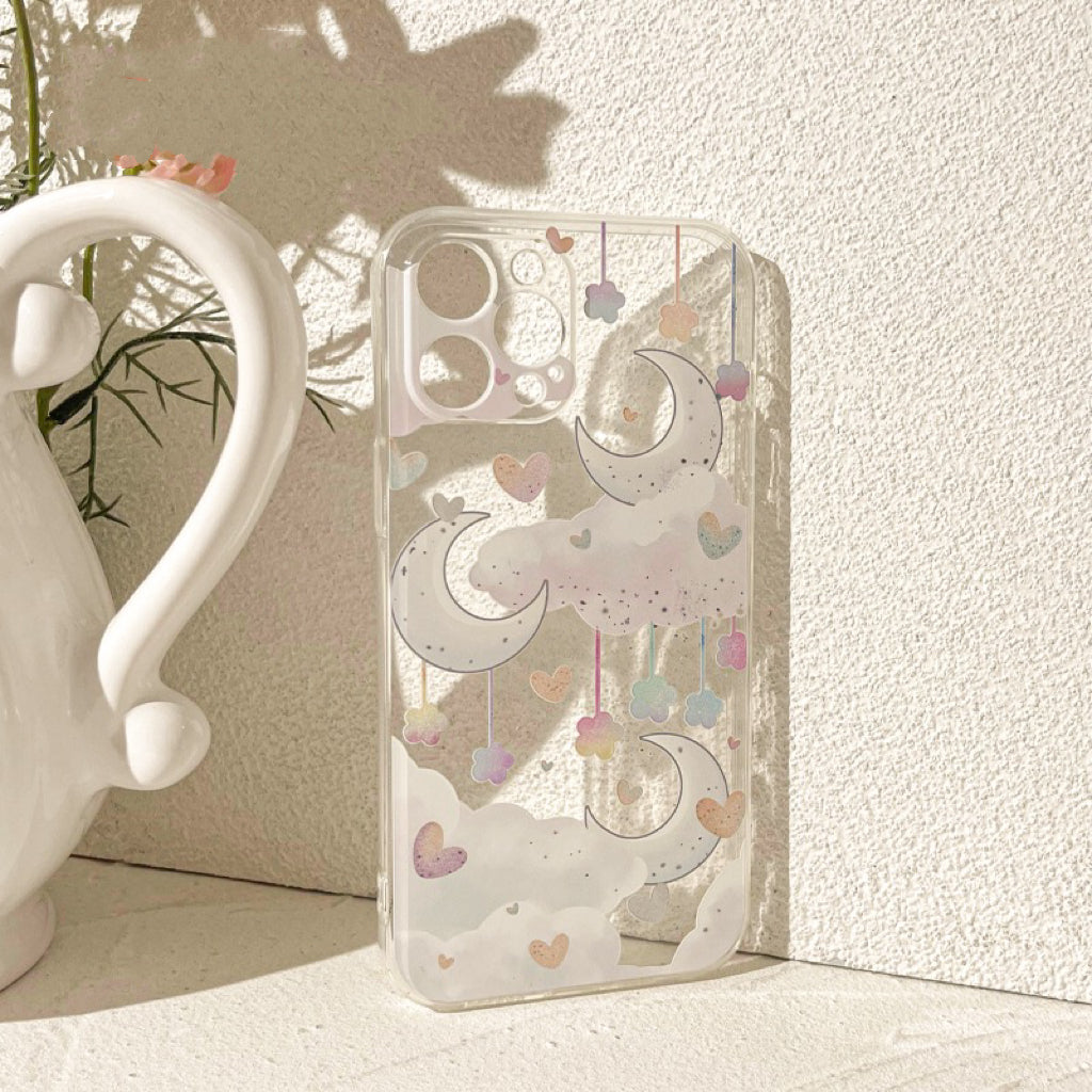 Marshmallow with Moon & Cloud iPhone Case 6 7 8 PLUS SE2 XS XR X 11 12 13 14 15 Pro Promax 12mini 13mini KawaiiGiftLand