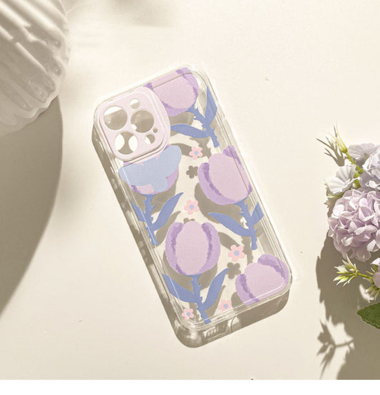 Pastel Purple Tulip iPhone Case 6 7 8 PLUS SE2 XS XR X 11 12 13 14 15 Pro Promax 12mini 13mini KawaiiGiftLand