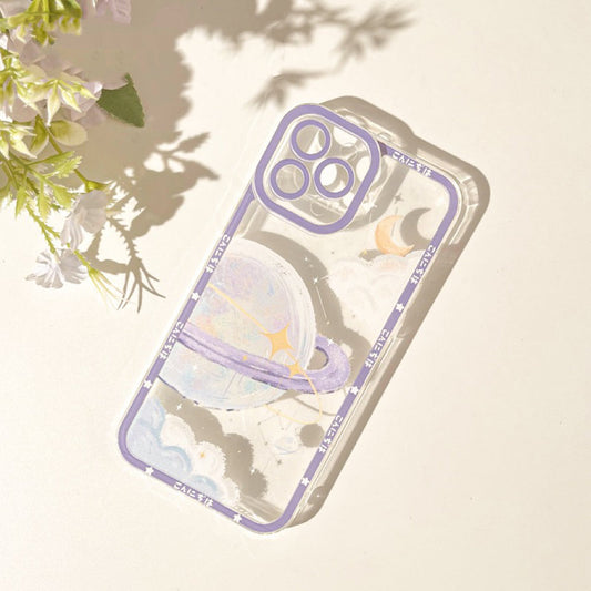 Pastel Purple Dream Planet Saturn iPhone Case 6 7 8 PLUS SE2 XS XR X 11 12 13 14 15 Pro Promax 12mini 13mini KawaiiGiftLand