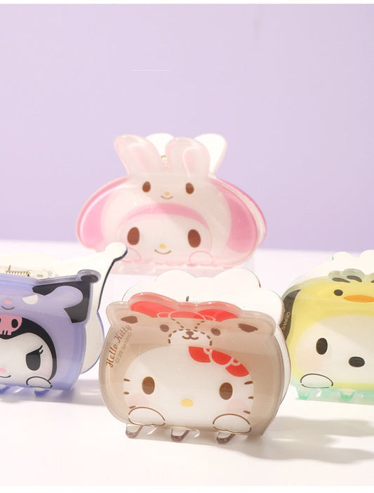 Sanrio Hello Kitty My Melody Kuromi Cinnamoroll Pochacco Cross Dressing Hair Clip KawaiiGiftLand