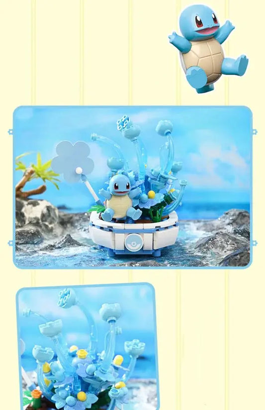 Pokemon Squartle Flowerpot Potted Plant Building Blocks Toy Collections