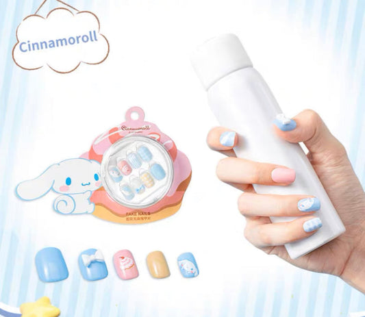 Sanrio Cinnamoroll 20th Anniversary Fake Nails Press On Nails set 30pcs with Glue Easy Stick KawaiiGiftLand