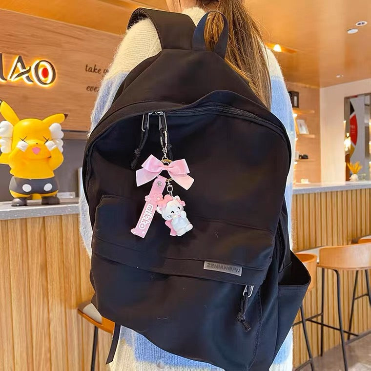 Mikko illustration Ribbon Keychain - Bear Latte Dog Souffie Kitten Mousse Rabbit Cammy KawaiiGiftLand