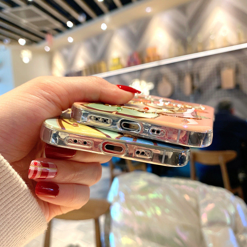 Japanese Cartoon Sailor Moon & Robot Girl Arale Blu Ray Bling Bling iPhone Case 15 14 13 12 11 7 8 Max Plus mini KawaiiGiftLand