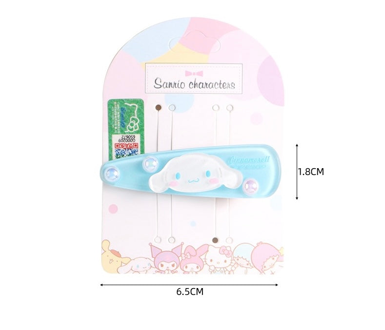 Sanrio Hello Kitty My Melody Kuromi Cinnamoroll Pompompurin Acrylic Pearl Hair Clips KawaiiGiftLand