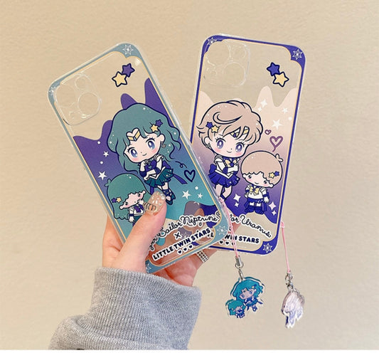 Clean Japanese Cartoon Sailor Girl X Little Twin Stars Piano PC iPhone Case 6 7 8 PLUS SE2 XS XR X 11 12 13 14 15 16 Pro Promax 12mini 13mini KawaiiGiftLand