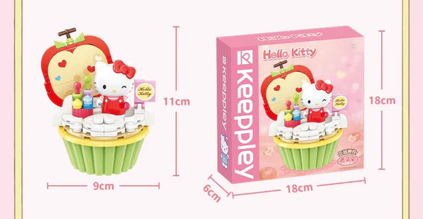 Sanrio Hello Kitty Dessert Apple Cake Building Blocks Toy Collections KawaiiGiftLand