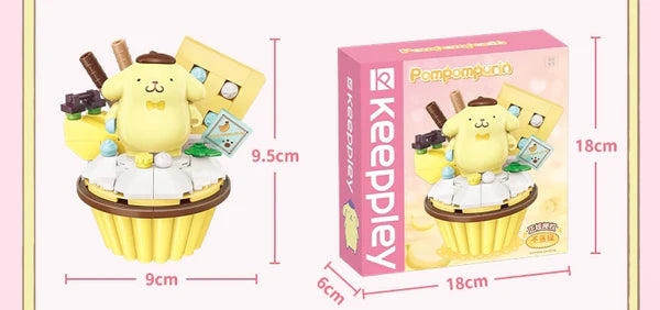 Sanrio Pompompurin Dessert Banana Cake Building Blocks Toy Collections KawaiiGiftLand