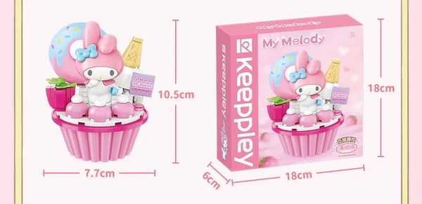 Sanrio My Melody Dessert Strawberry Cake Building Blocks Toy Collections KawaiiGiftLand