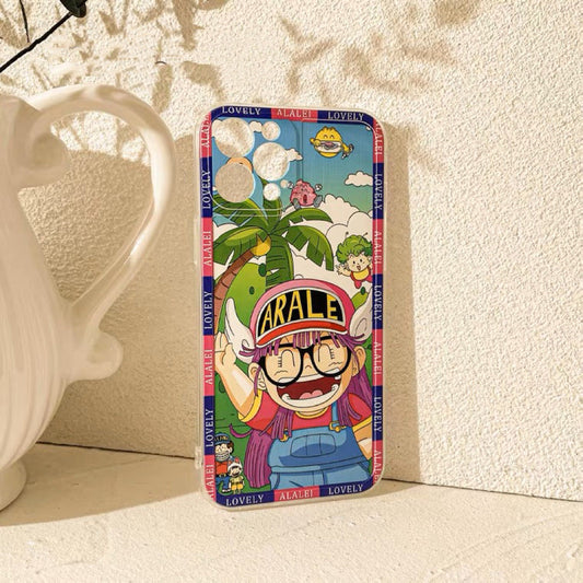 Japanese Cartoon Robot Girl Arale Say Hi iPhone Case 6 7 8 PLUS SE2 XS XR X 11 12 13 14 15 Pro Promax 12mini 13mini KawaiiGiftLand