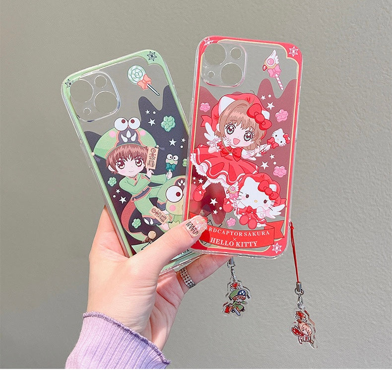 Clean Japanese Cartoon Magic Girl X KT KP iPhone Case 6 7 8 PLUS SE2 XS XR X 11 12 13 14 15 16 Pro Promax 12mini 13mini KawaiiGiftLand