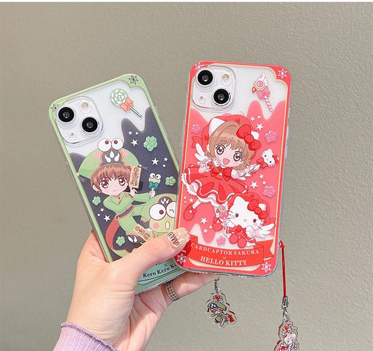 Clean Japanese Cartoon Magic Girl X KT KP iPhone Case 6 7 8 PLUS SE2 XS XR X 11 12 13 14 15 16 Pro Promax 12mini 13mini KawaiiGiftLand