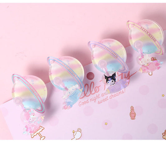Sanrio Spaceman Dreams Planet | Hello Kitty My Melody Kuromi Cinnamoroll - Acrylic Clip KawaiiGiftLand