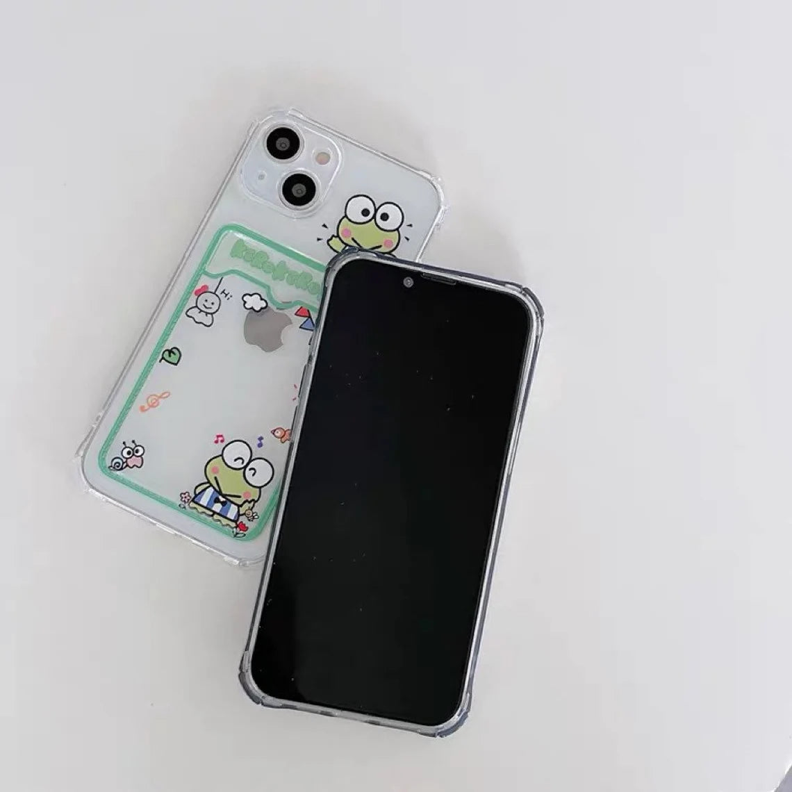 Japanese Cartoon Keroppi Bad Badtz Maru XO Card Photo Holder iPhone Case 7 8 PLUS X 11 12 13 14 15 16 Pro Promax KawaiiGiftLand